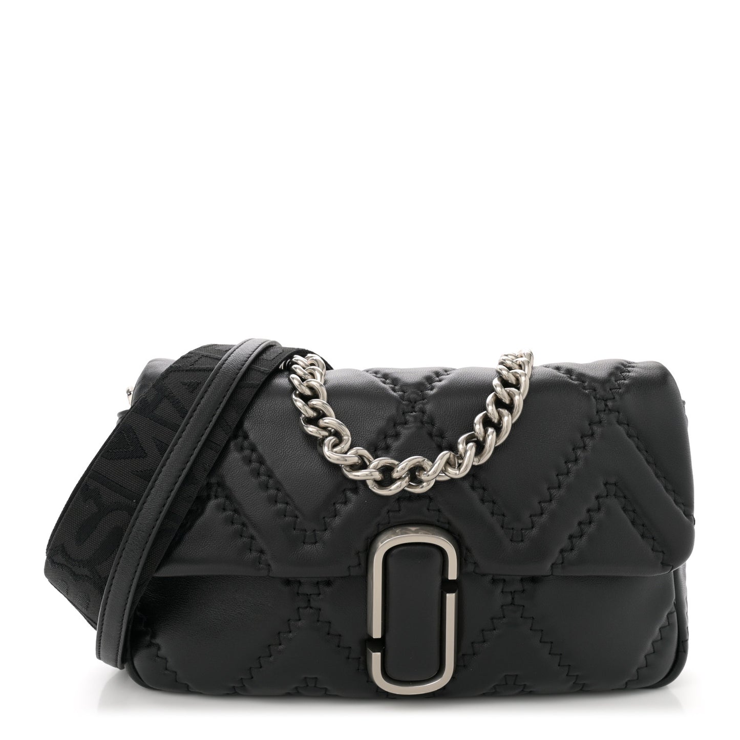 Lambskin Quilted J Marc Large Shoulder Bag Black