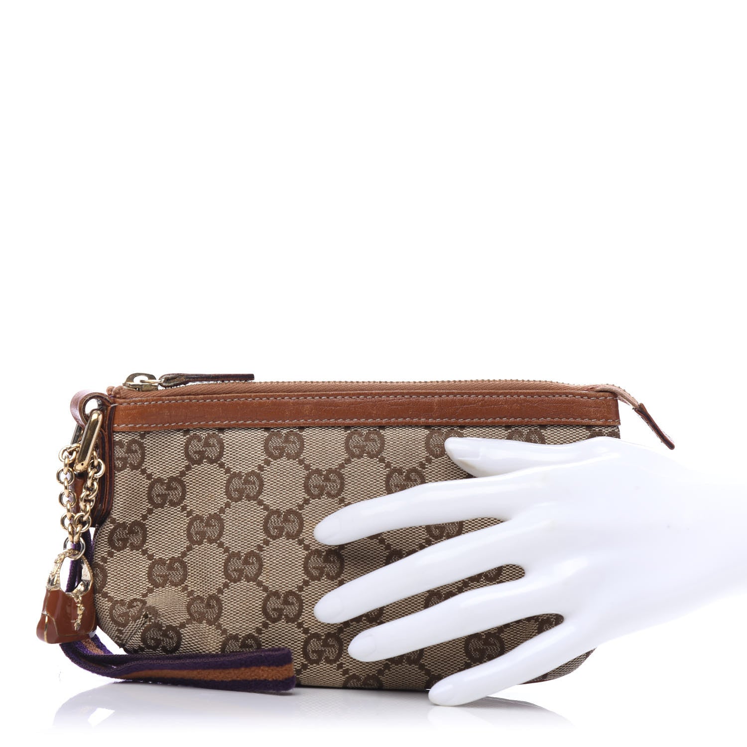 Gucci Monogram Jolicoeur Wristlet Light Brown 2 of 10