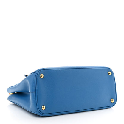 Prada Saffiano Medium Galleria Double Zip Tote Sea Blue 4 of 10