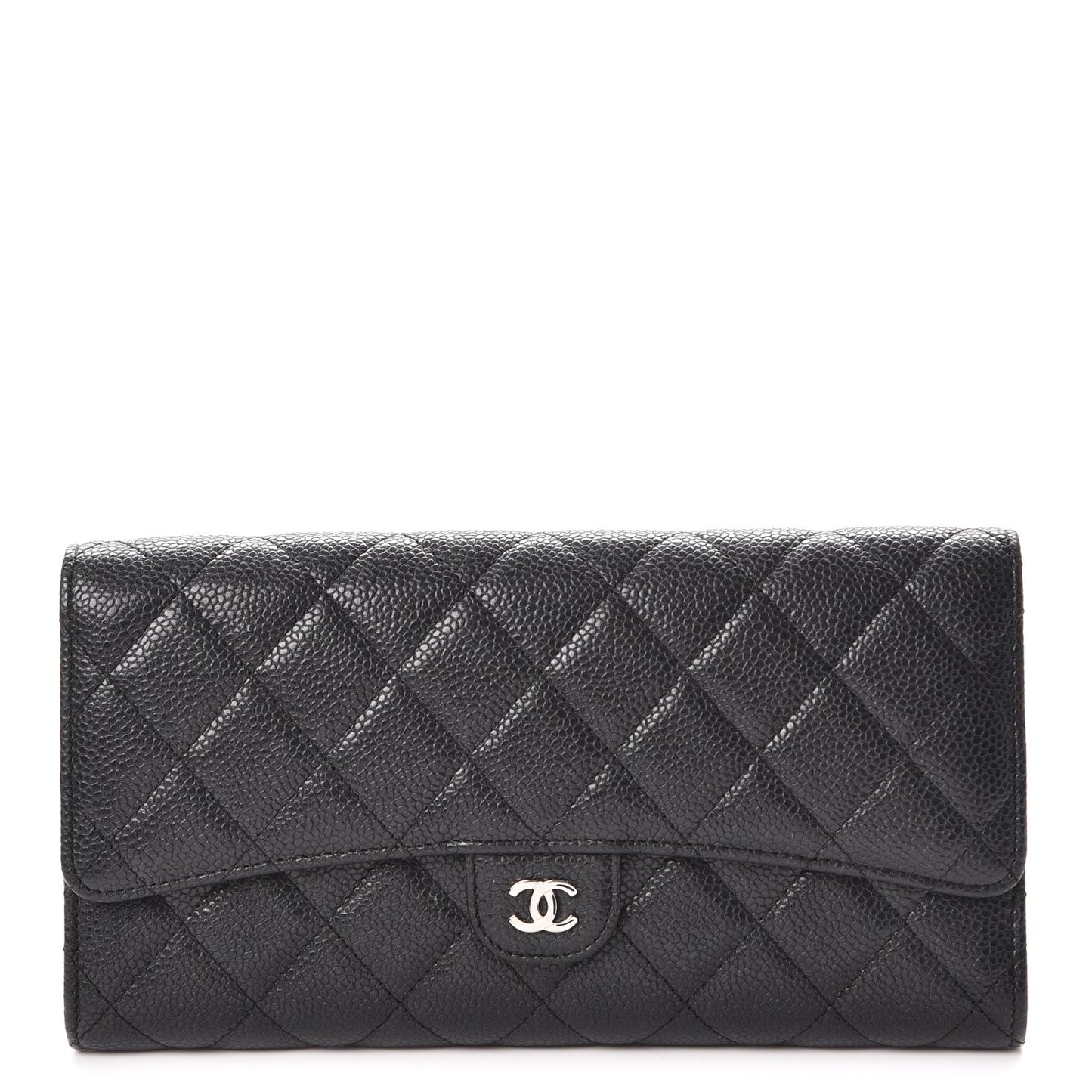 Caviar Quilted Travel Wallet Black