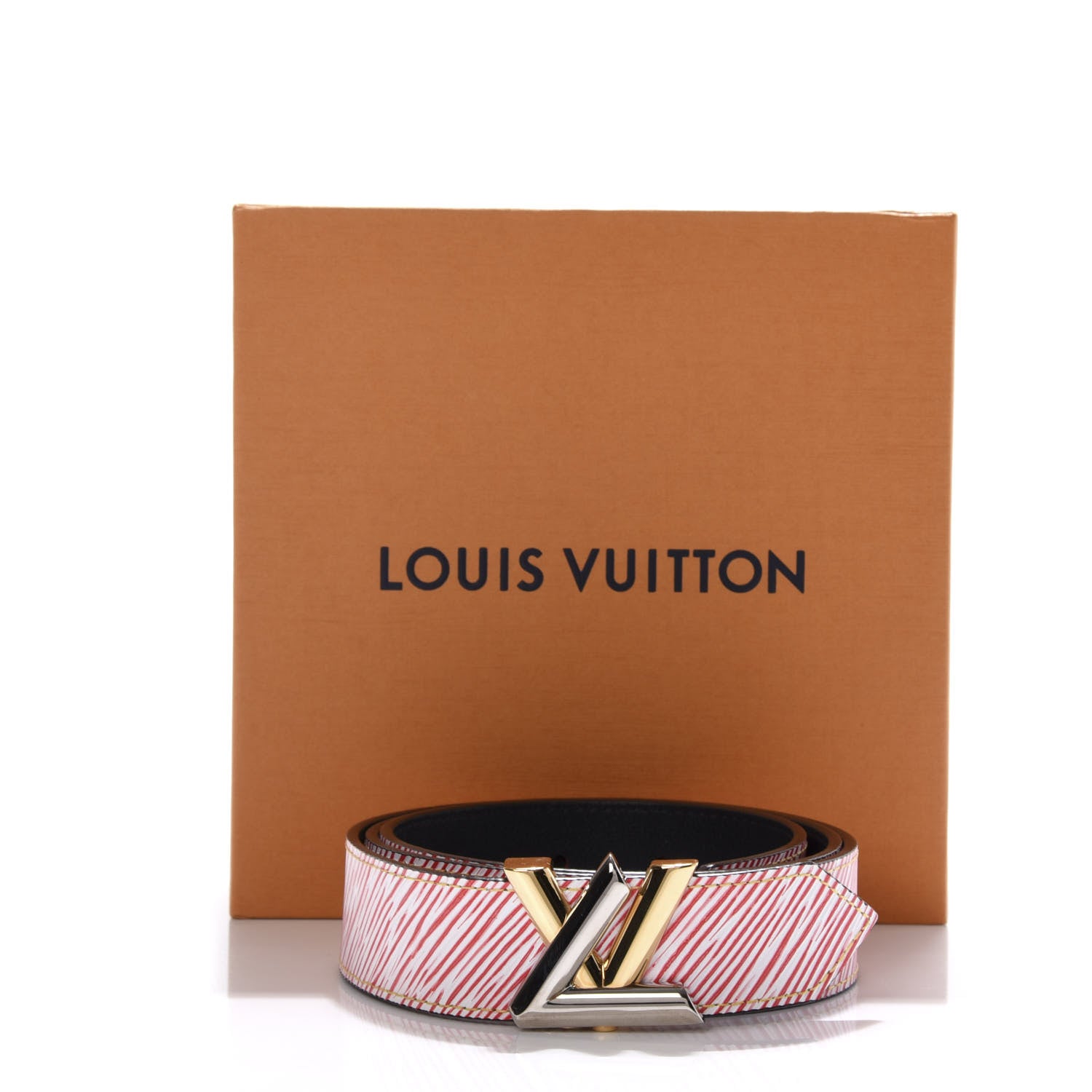 Louis Vuitton Epi 30mm LV Twist Belt 85 34 Denim Red 7 of 7