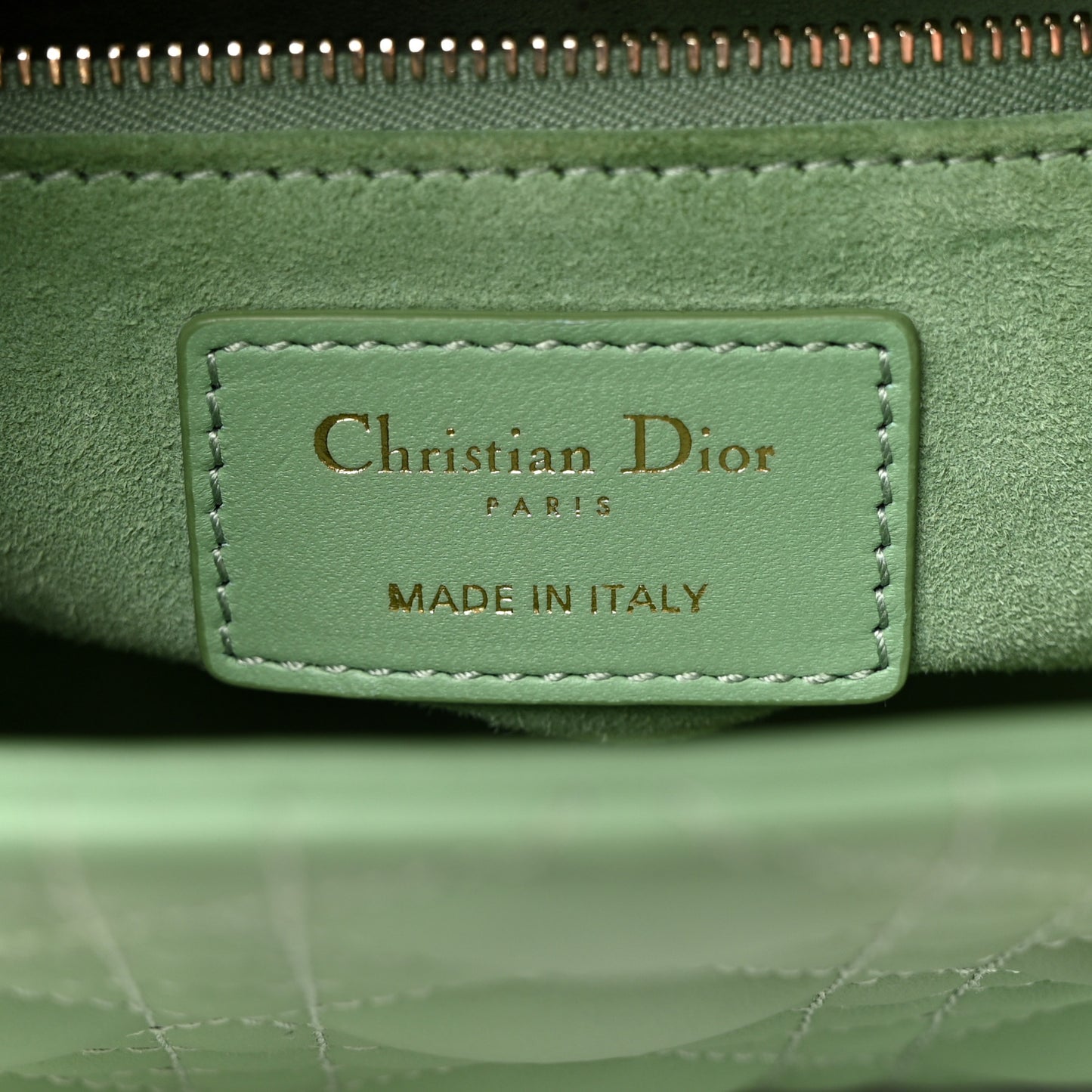 Lambskin Cannage Small My ABCDior Lady Dior Green