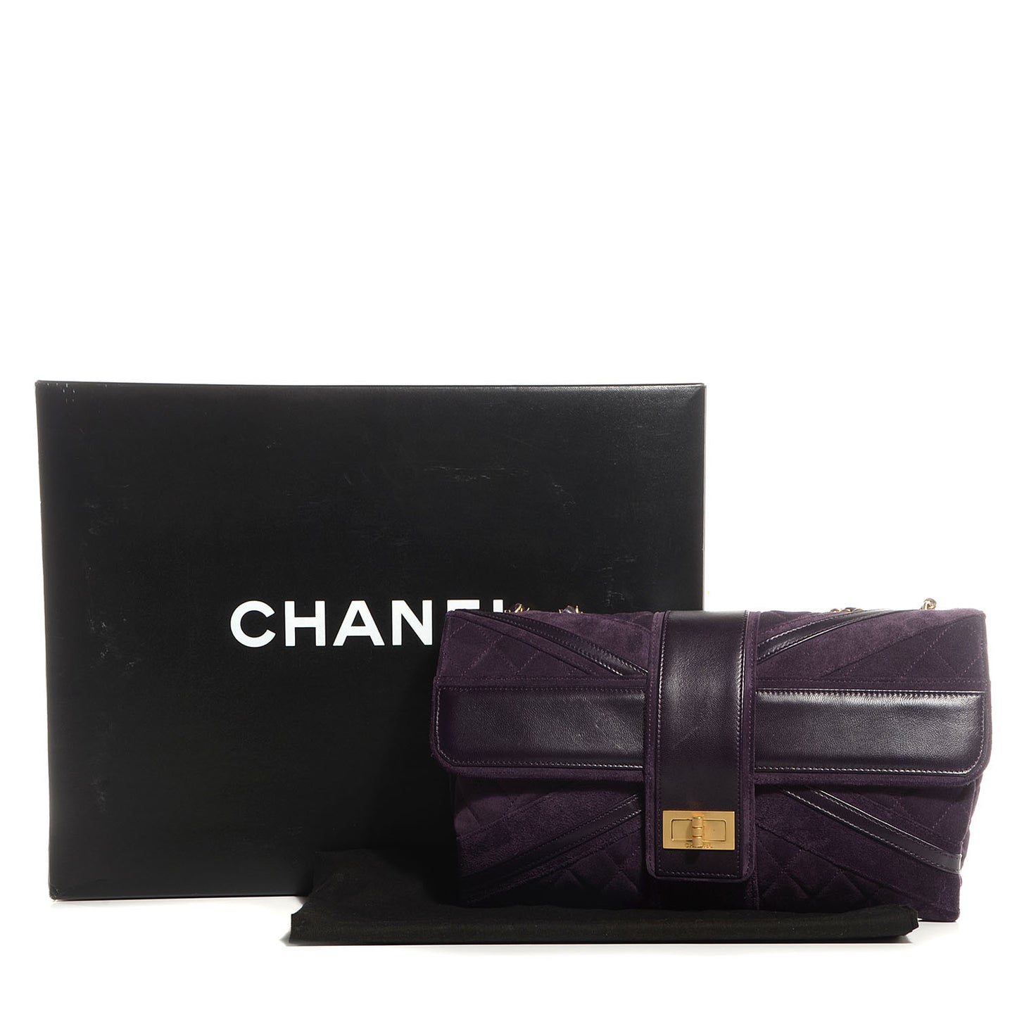 Suede Union Jack Jumbo Mademoiselle Flap Purple