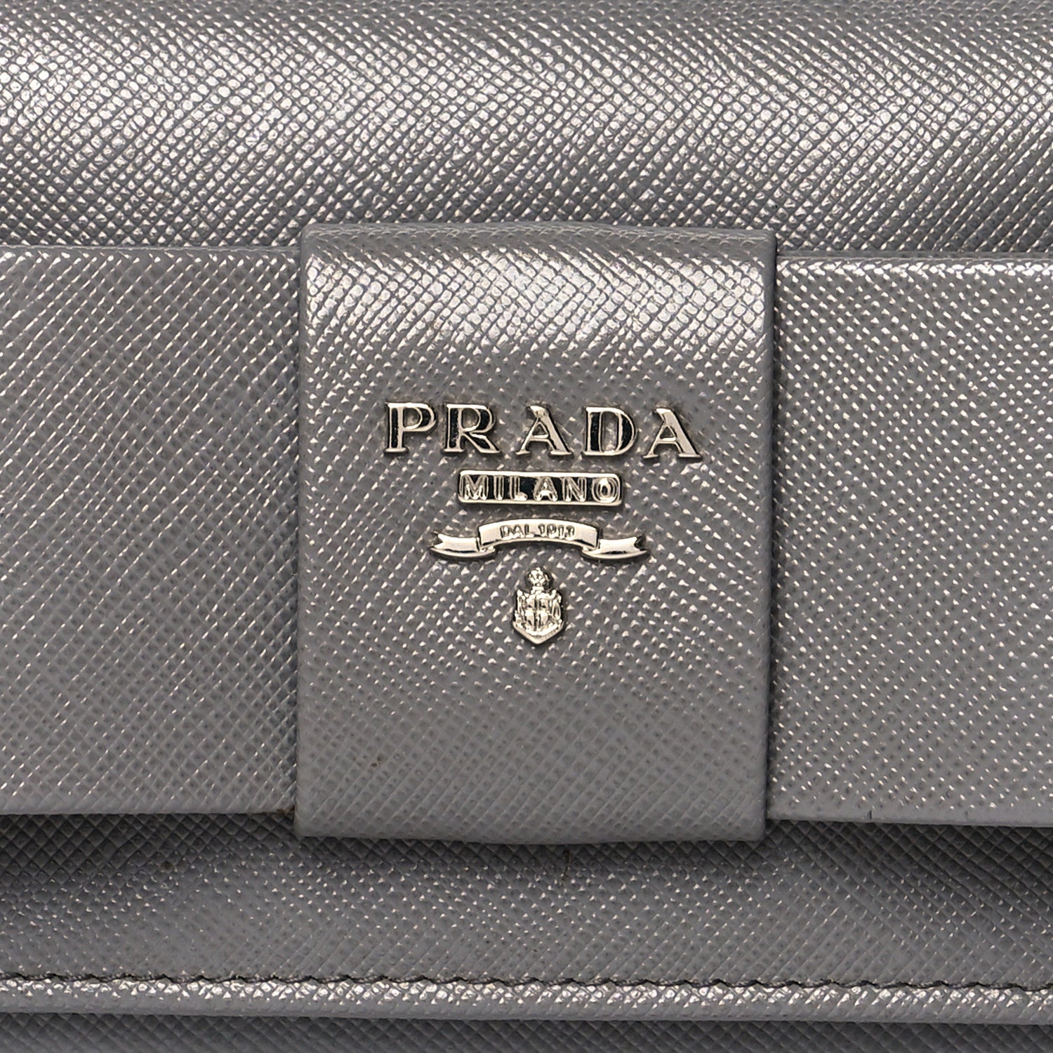 Prada Saffiano Fiocco Bow Continental Wallet Grey 8 of 10