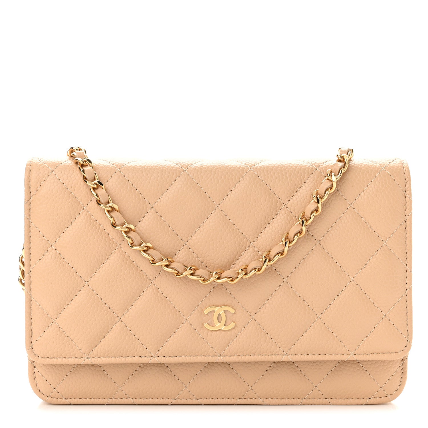 Chanel Caviar Quilted Wallet On Chain WOC Beige 1 of 11