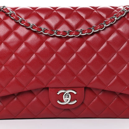 Chanel Caviar Quilted Maxi Double Flap Red 8 of 14