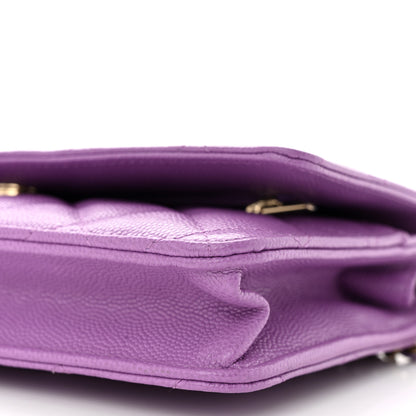 Chanel Caviar Quilted Wallet On Chain WOC Purple 11 of 12