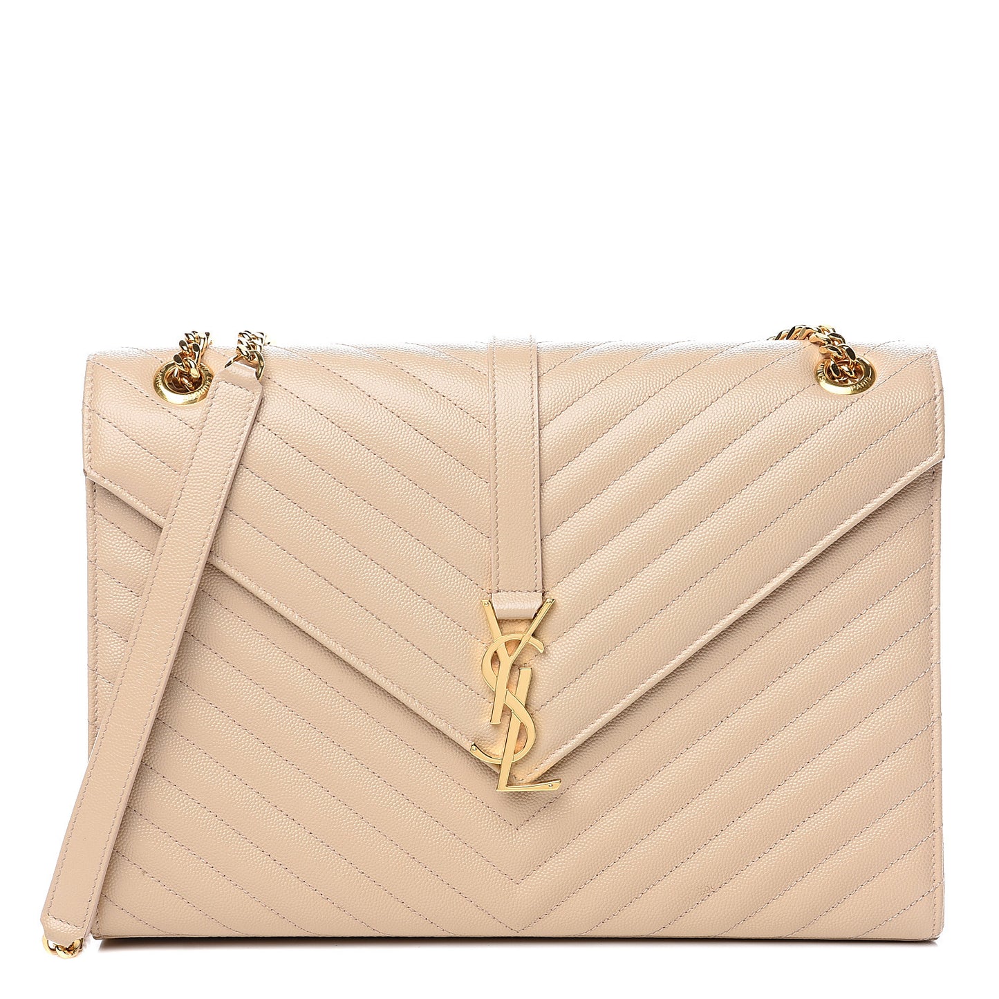 Grain De Poudre Matelasse Chevron Large Monogram Satchel Nude Powder