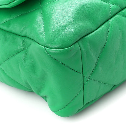 Chanel Lambskin Quilted Large Chanel 19 Flap Green 9 of 10