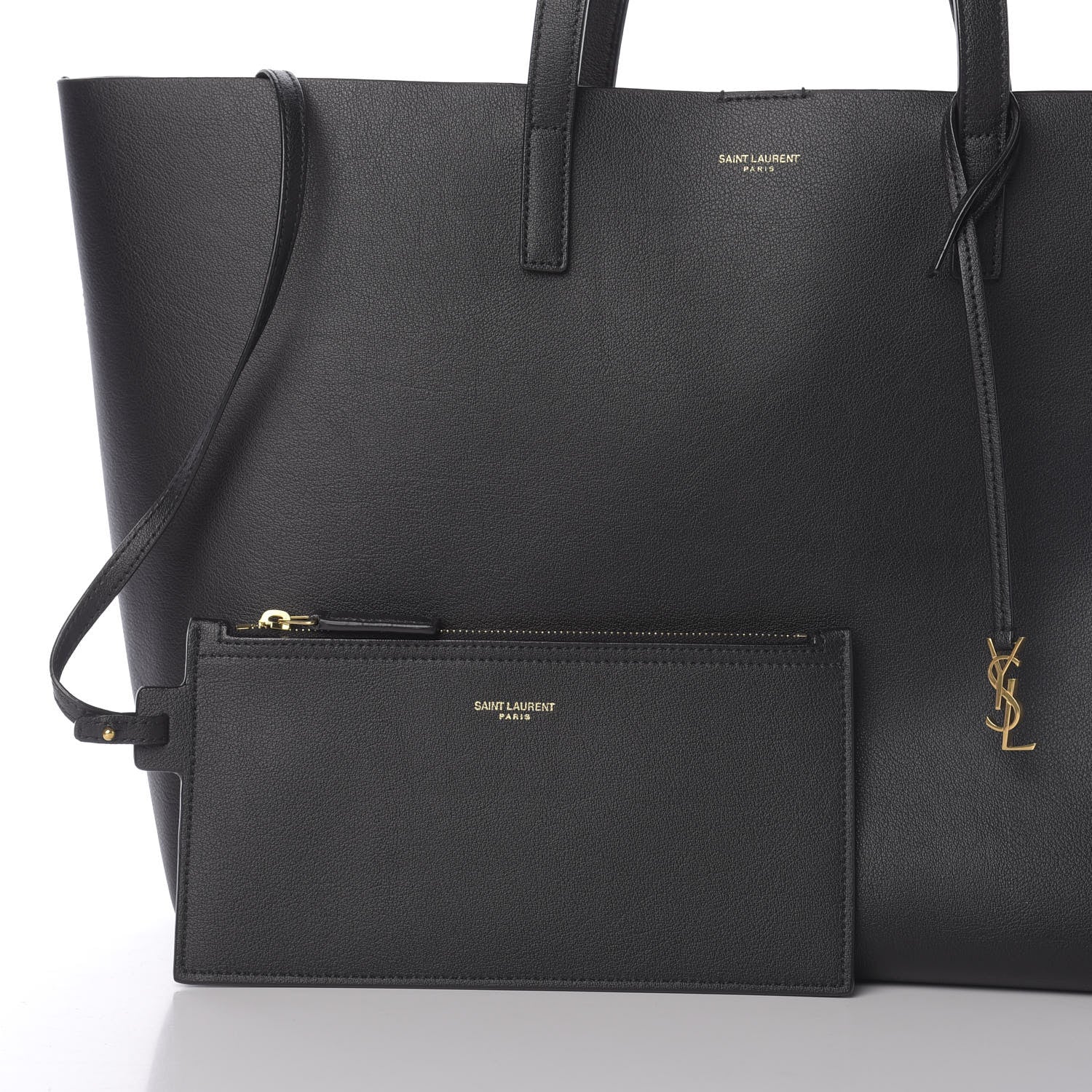 Saint Laurent Calfskin Large Shopping Tote Black 12 of 13