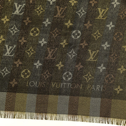 Louis Vuitton Silk Lurex Wool So Shine Monogram Shawl Black 2 of 3
