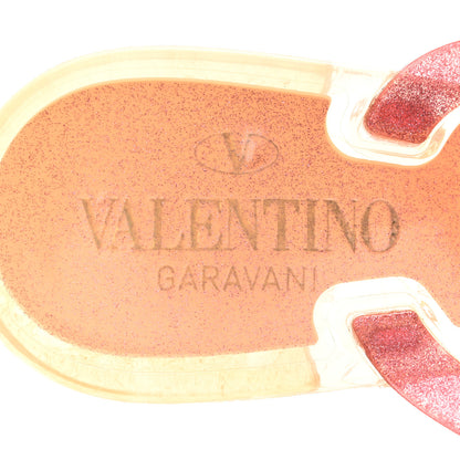 Valentino Garavani PVC Jelly Glitter Rockstud Bow Thong Sandals 37 Pink 7 of 11