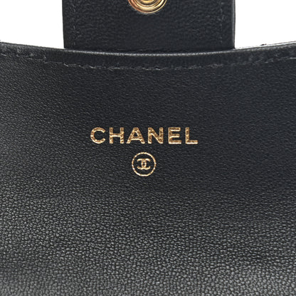 Chanel Lambskin Quilted Flap Card Holder Wallet Black 6 of 9