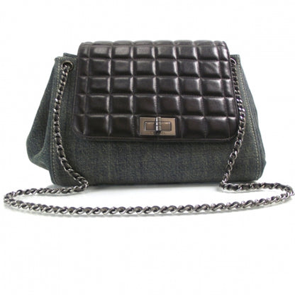 Chanel Denim Leather Square Quilted Flap Bag 1 of 11
