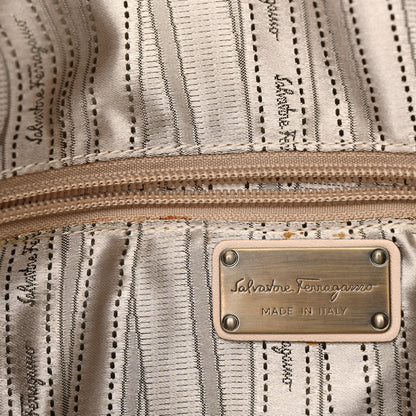 Salvatore Ferragamo Calfskin Pleated Vara Chain Shoulder Bag Light Pink 7 of 10
