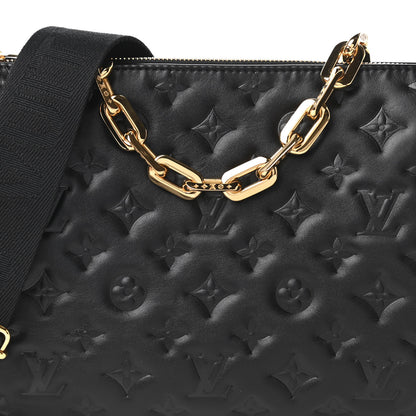 Louis Vuitton Lambskin Embossed Monogram Coussin PM Black 10 of 11