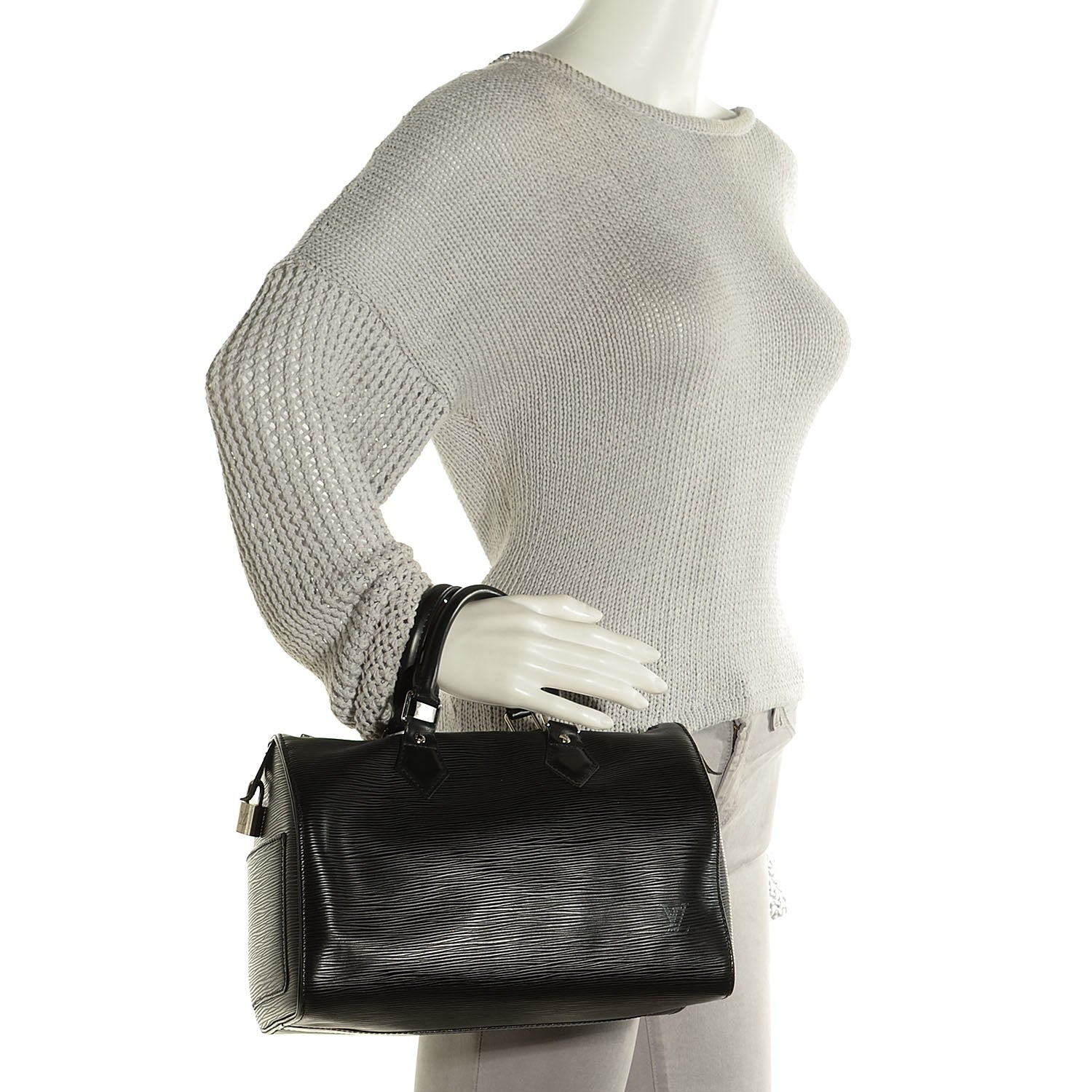 Louis Vuitton Epi Speedy 25 Black 2 of 7