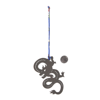 Hermes Epsom Togo Petit H Dragon Bag Charm Bleu Indigo Etain 2 of 5