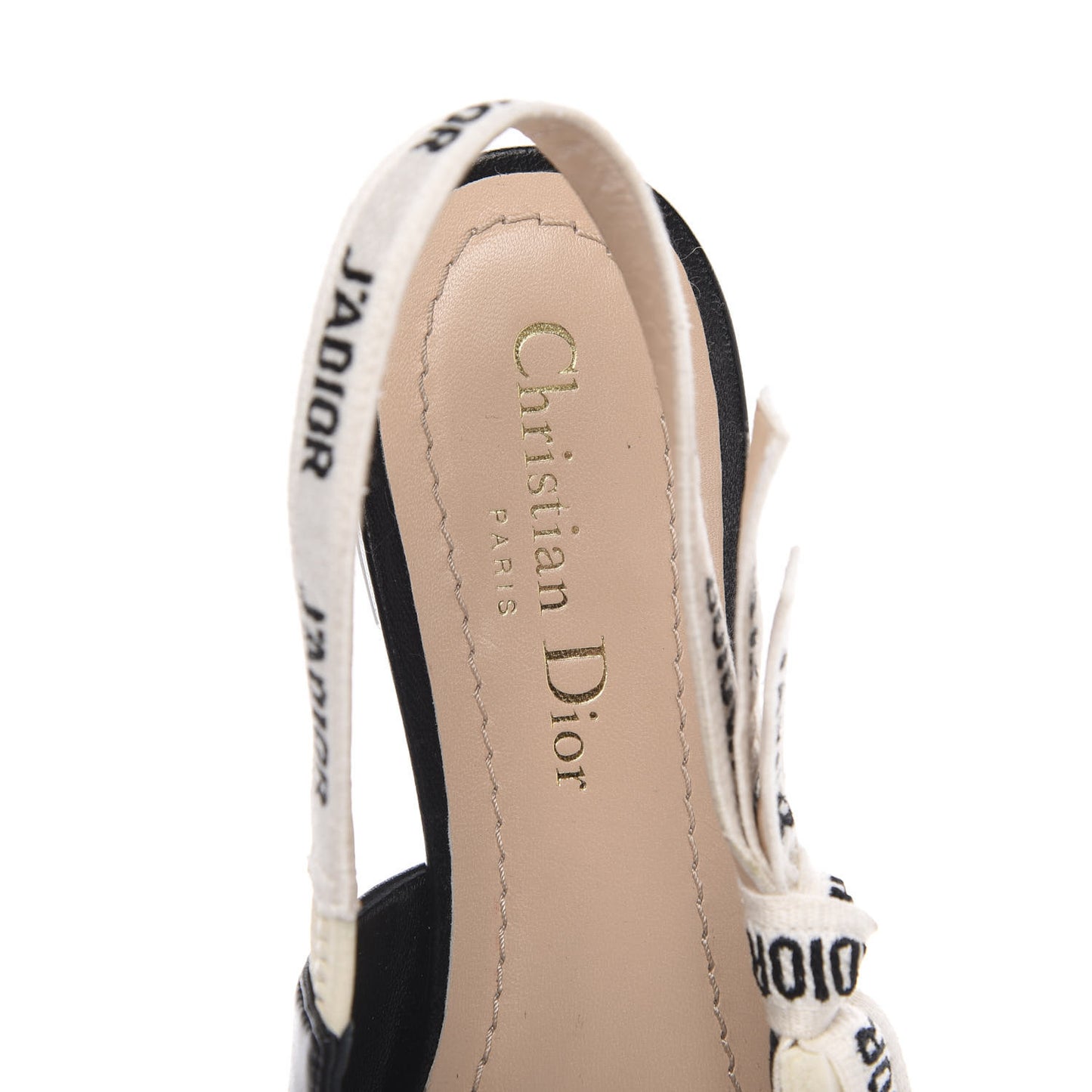 Lambskin Ribbon J'Adior Slingback Ballet Flats 38 Black