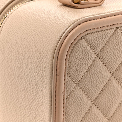 Chanel Caviar Quilted Large CC Filigree Vanity Case Beige 19 of 19