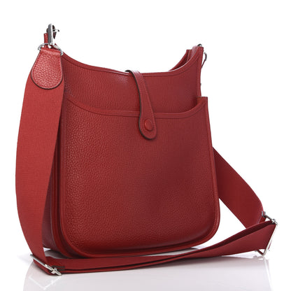 Hermes Taurillon Clemence Evelyne III PM Rouge Casaque 3 of 11