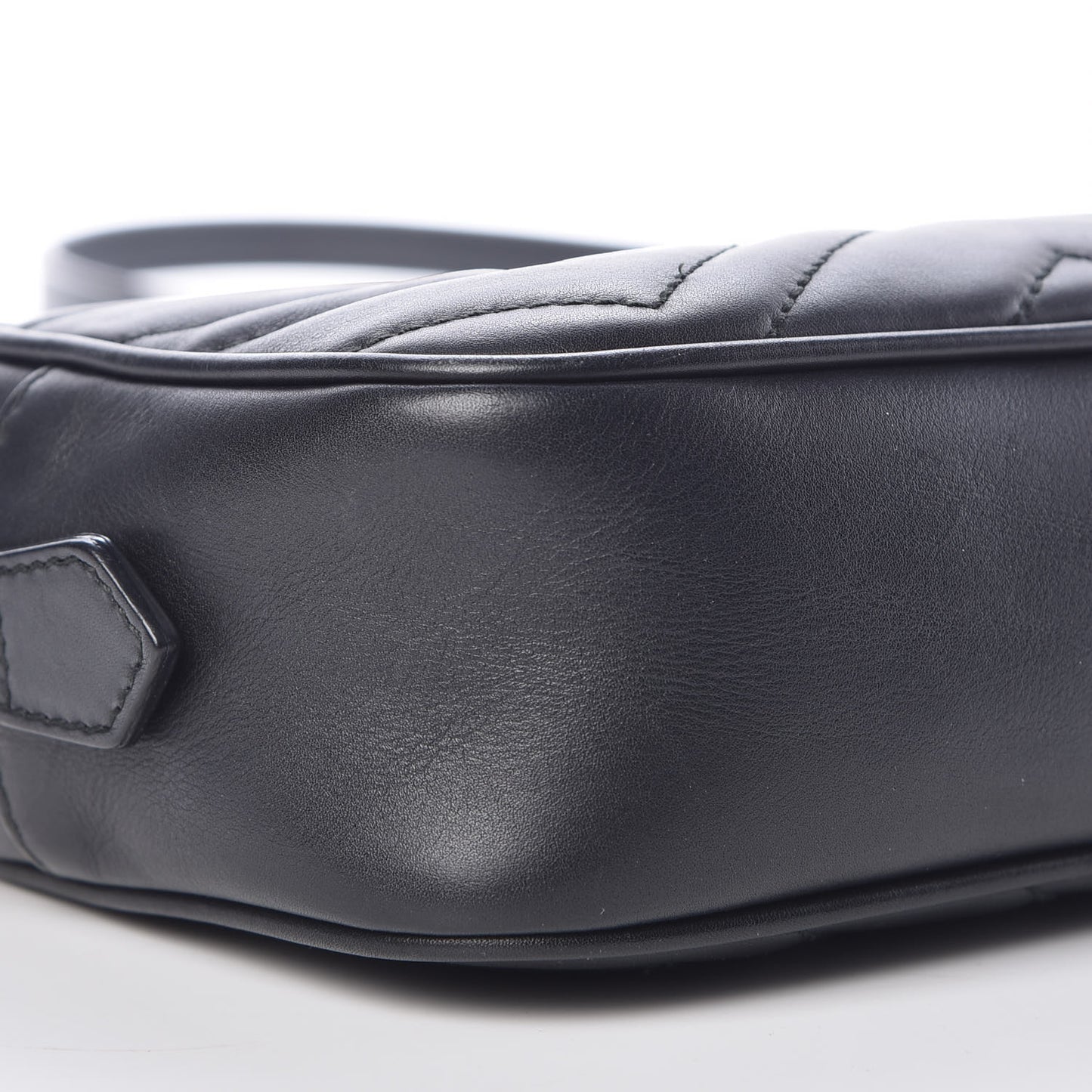 Calfskin Matelasse Mini GG Marmont Chain Shoulder Bag Black