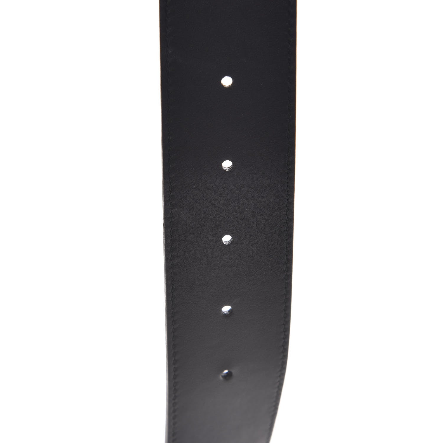 Gucci Textured Dollar Calfskin Nickel Double G 40mm Belt 90 36 Black 6 of 7