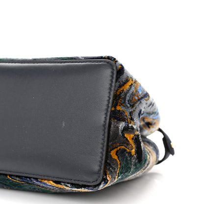 Fendi Velvet Marble Mini Peekaboo Iconic Satchel Blue Multicolor 9 of 10