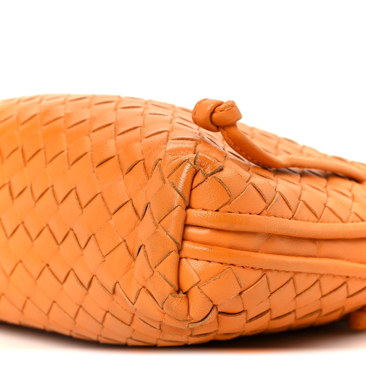 Nappa Intrecciato Nodini Crossbody Messenger Orange