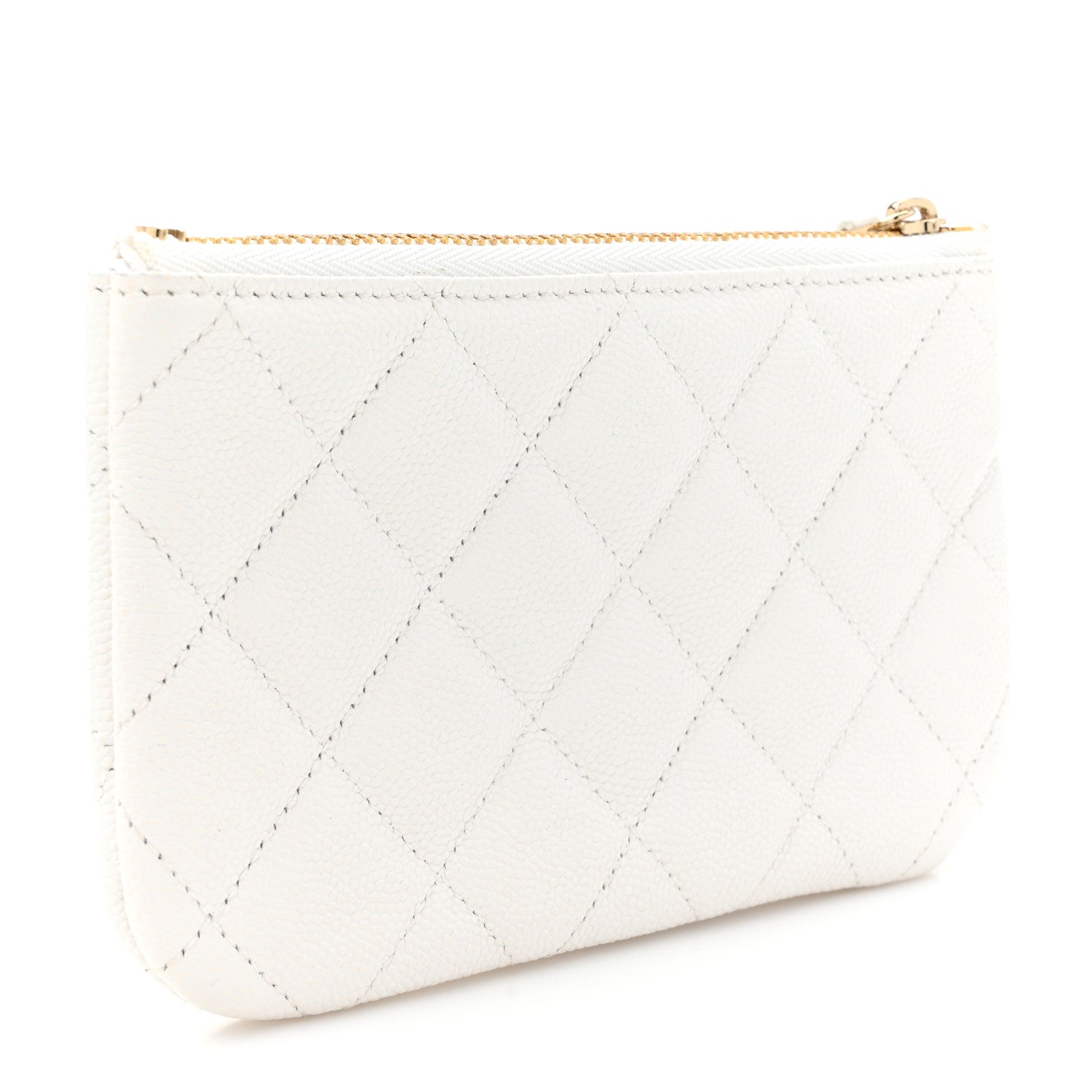 Chanel Caviar Quilted Small Pouch White 3 of 7