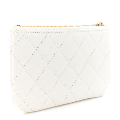 Chanel Caviar Quilted Small Pouch White 3 of 7