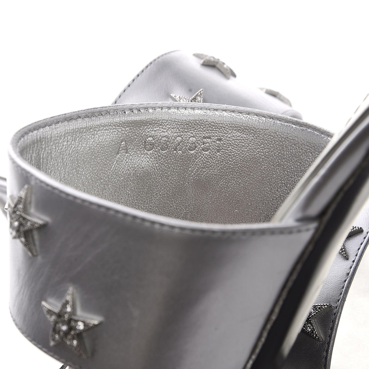 Chanel Iridescent Calfskin Crystal Stars Mules 39.5 Silver 12 of 12