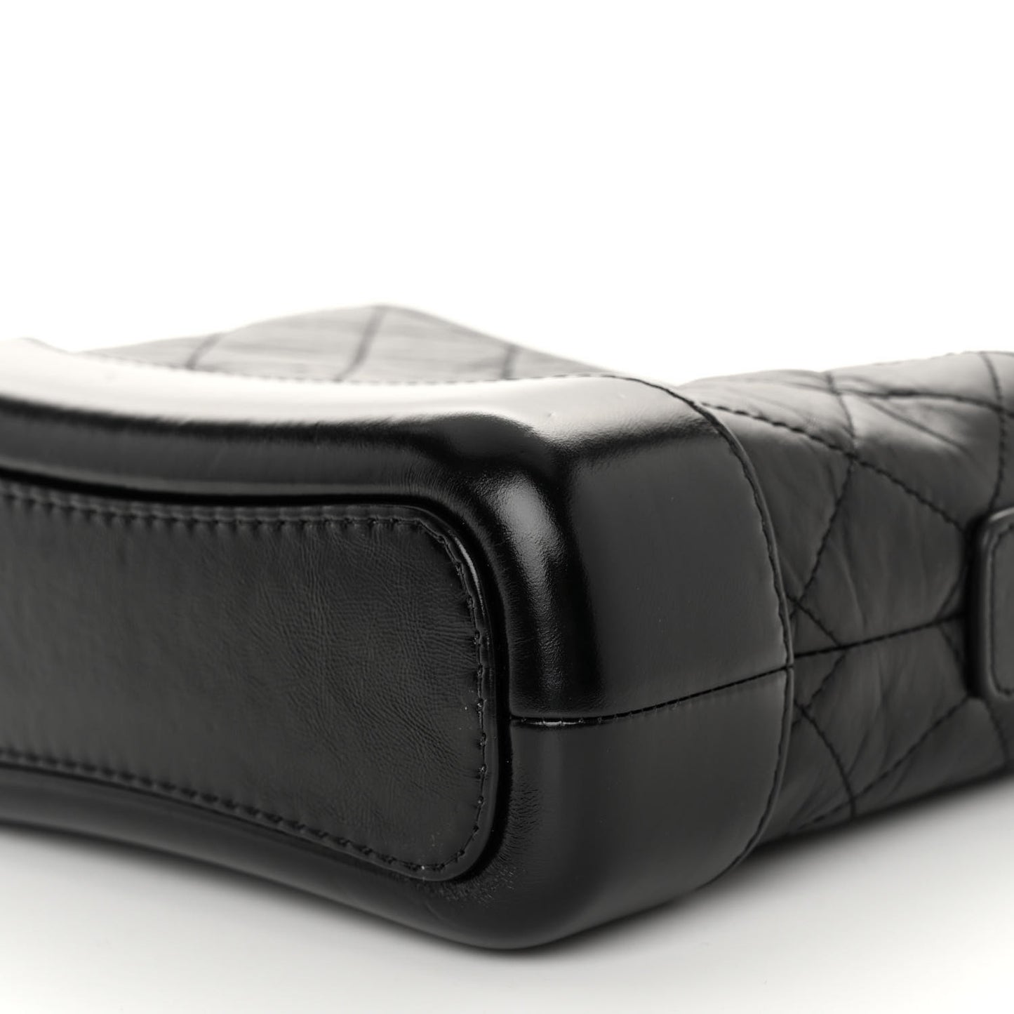 Aged Calfskin Quilted Small Gabrielle Hobo Black