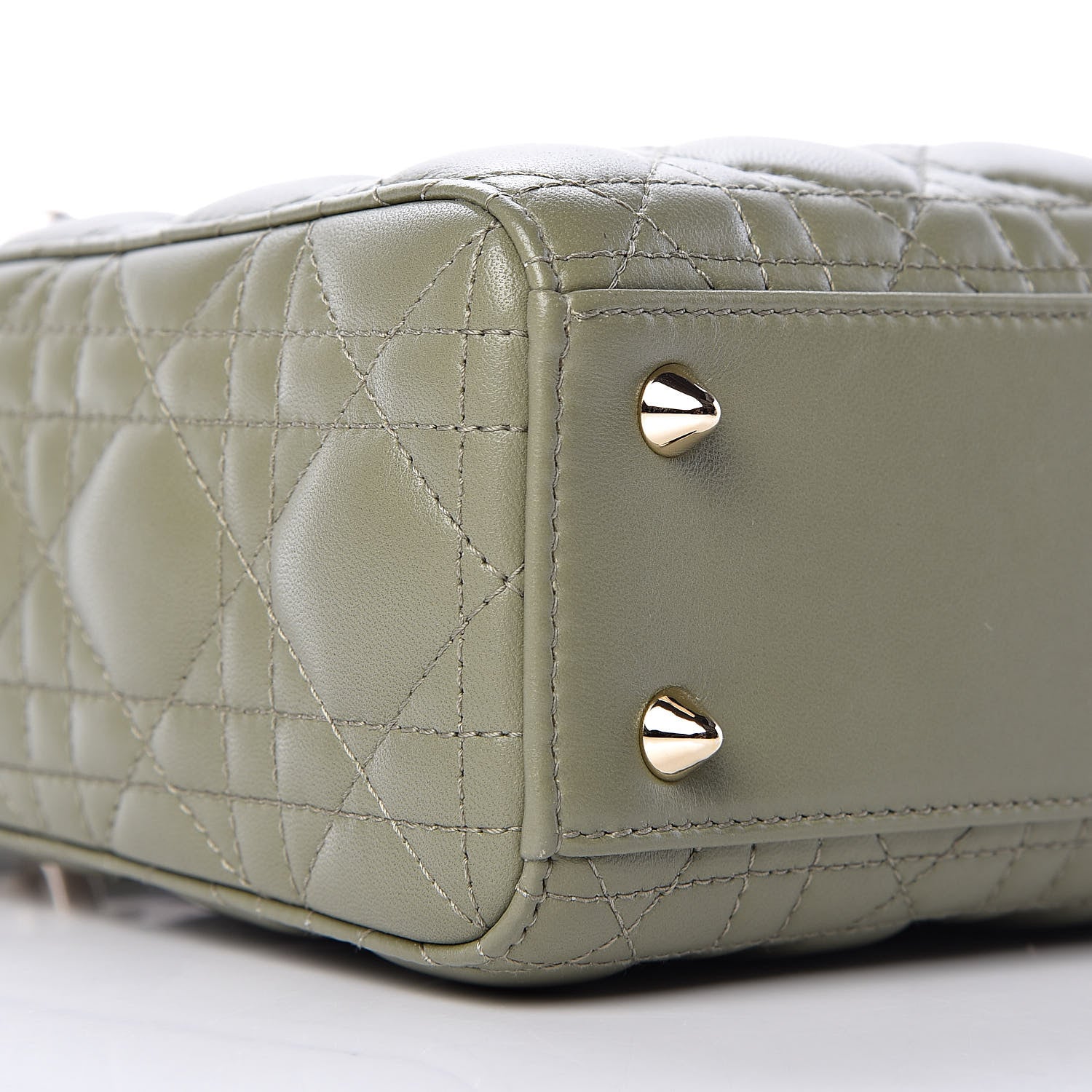 Christian Dior Lambskin Cannage Small My ABCDior Lady Dior Army Green 9 of 10