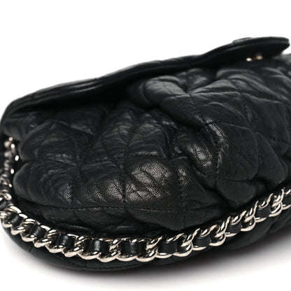 Chanel Washed Lambskin Quilted Medium Chain Around Messenger Black 9 of 10
