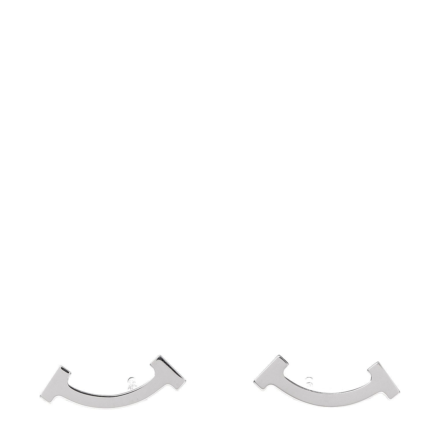 Tiffany Sterling Silver T Smile Stud Earrings 1 of 4
