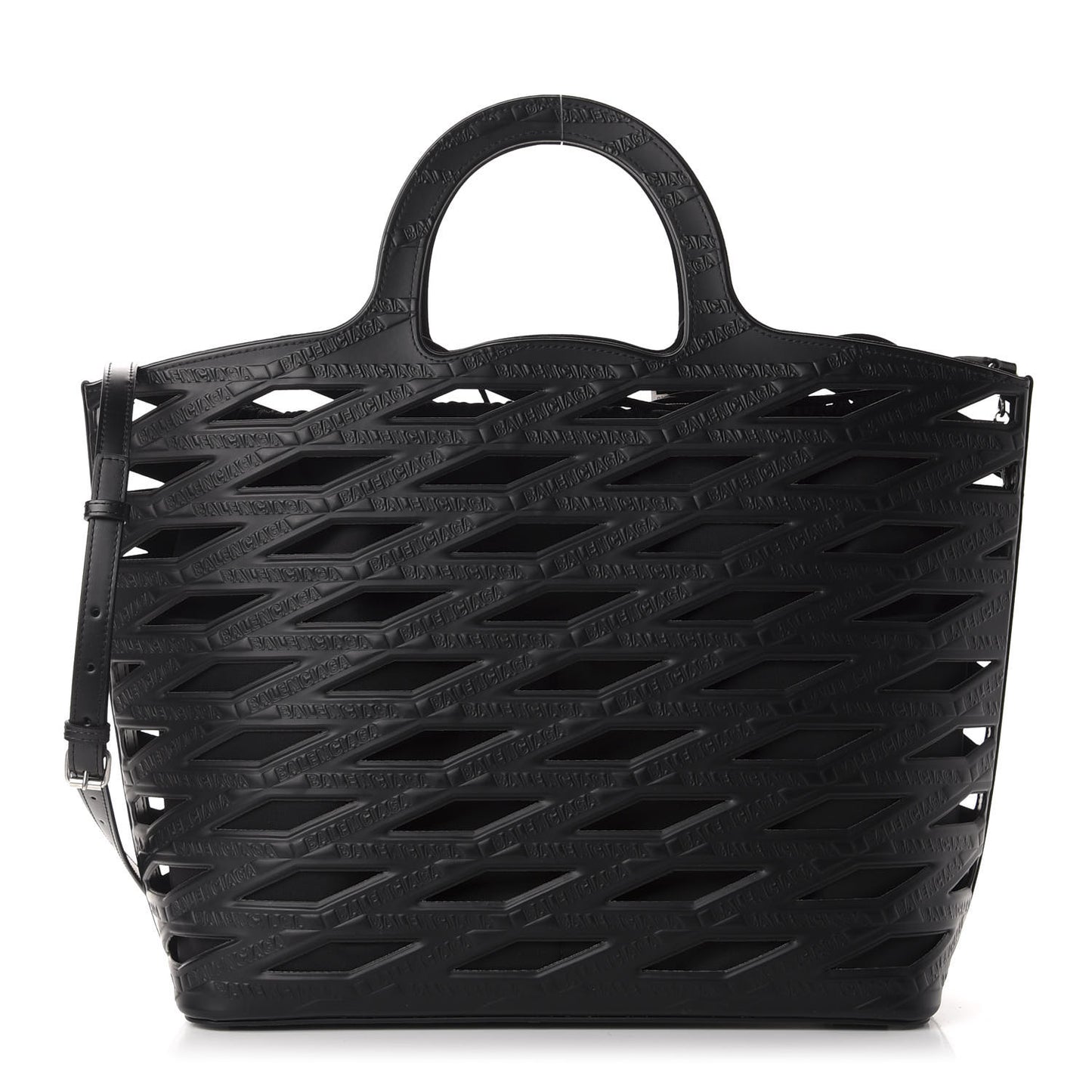 Faux Calfskin Neo Basket Tote Black