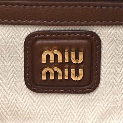 Miu Miu Suede Padded Regular Arcadie Top Handle Bag Cacao 6 of 9