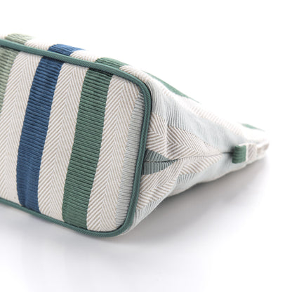Hermes Cotton Stripe Bolide Travel Cosmetic Pouch MM 7 of 10