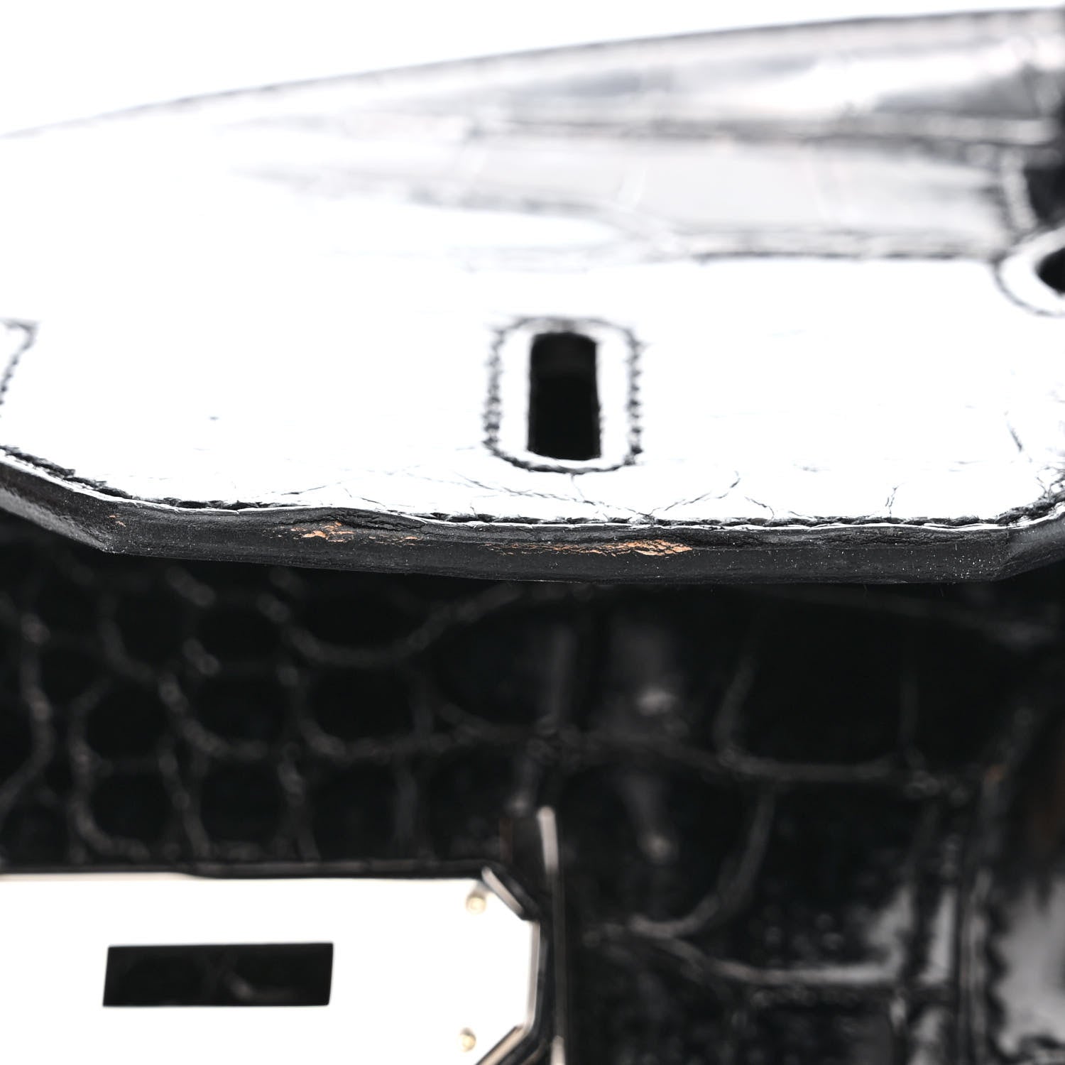 Hermes Shiny Porosus Crocodile Birkin 35 Black 12 of 14