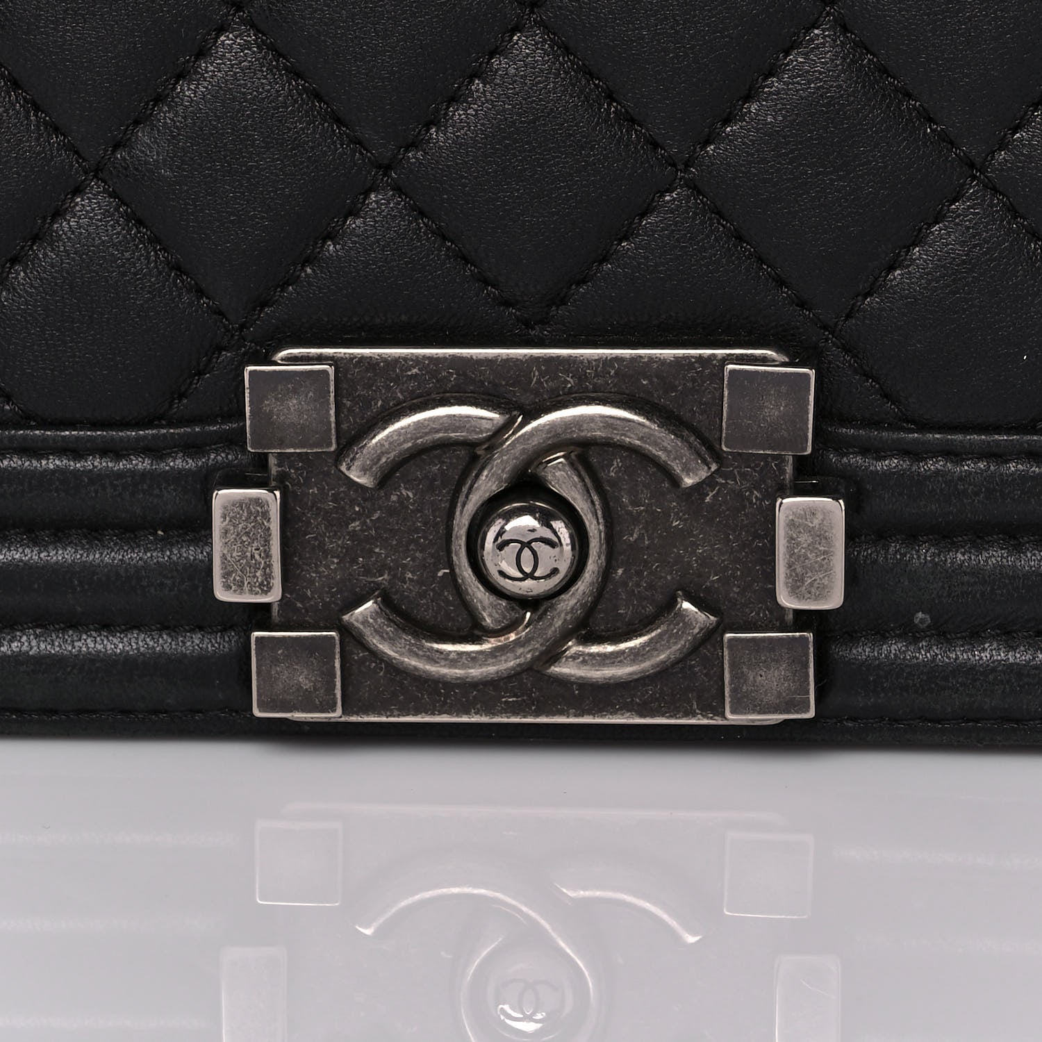 Chanel Lambskin Quilted Medium Boy Flap Black 10 of 15