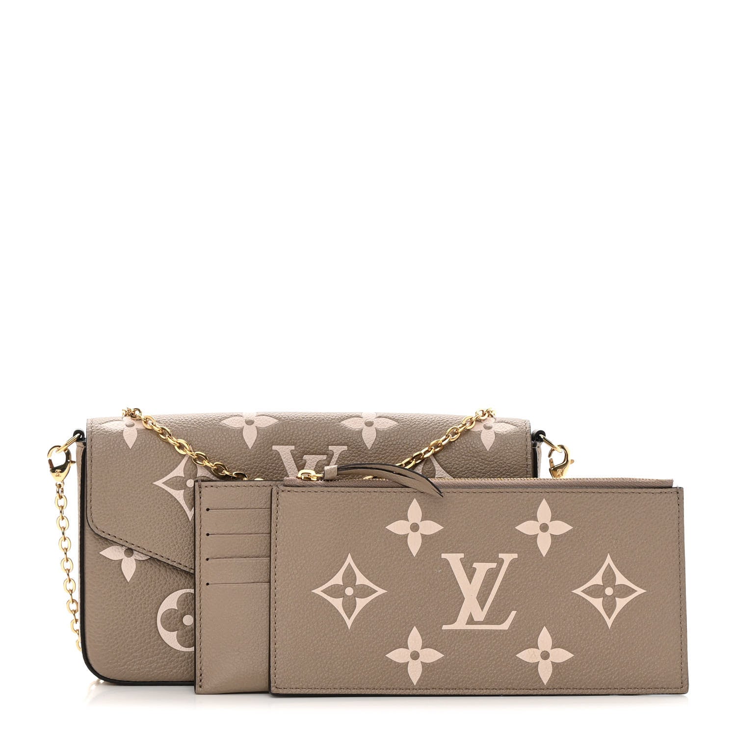 Louis Vuitton Empreinte Monogram Giant Felicie Pochette Tourterelle Creme 1 of 15