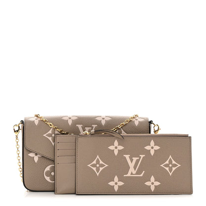 Louis Vuitton Empreinte Monogram Giant Felicie Pochette Tourterelle Creme 1 of 15
