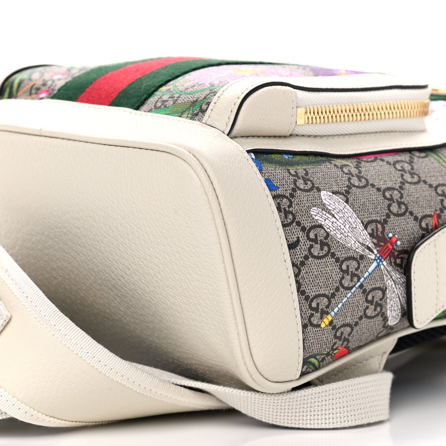 Gucci GG Supreme Monogram Flora Web Small Ophidia Day Backpack White 9 of 9