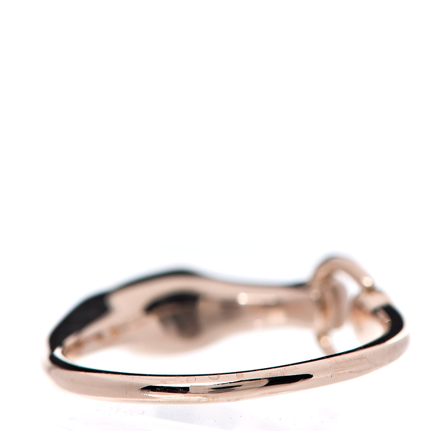 Hermes 18K Rose Gold Diamond TPM Galop Ring 47 4 3 of 8