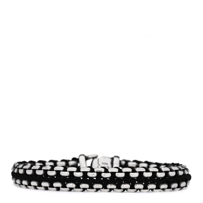 David Yurman Sterling Silver Woven Box Chain Bracelet Black 2 of 4