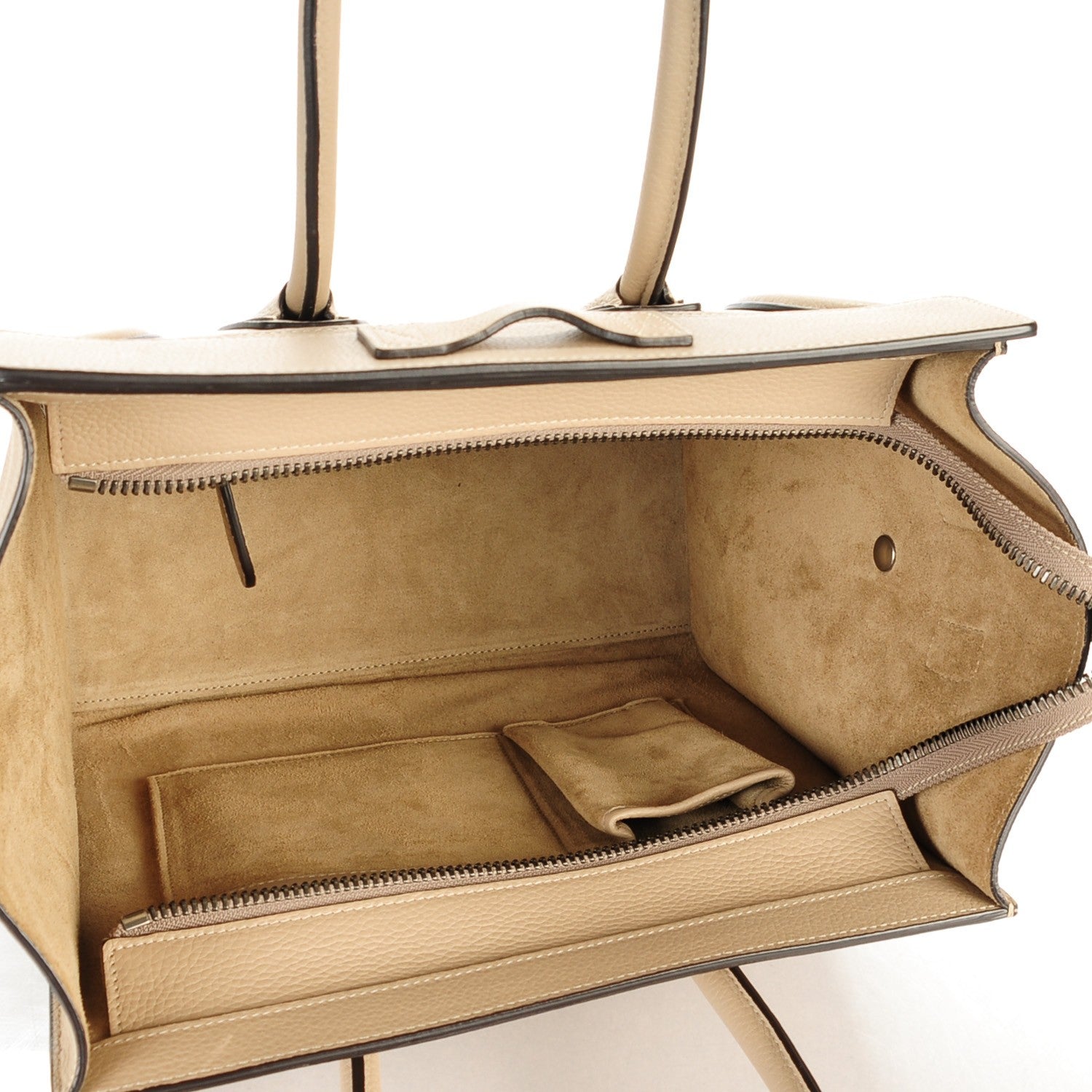 Celine Drummed Calfskin Micro Luggage Dune 6 of 8