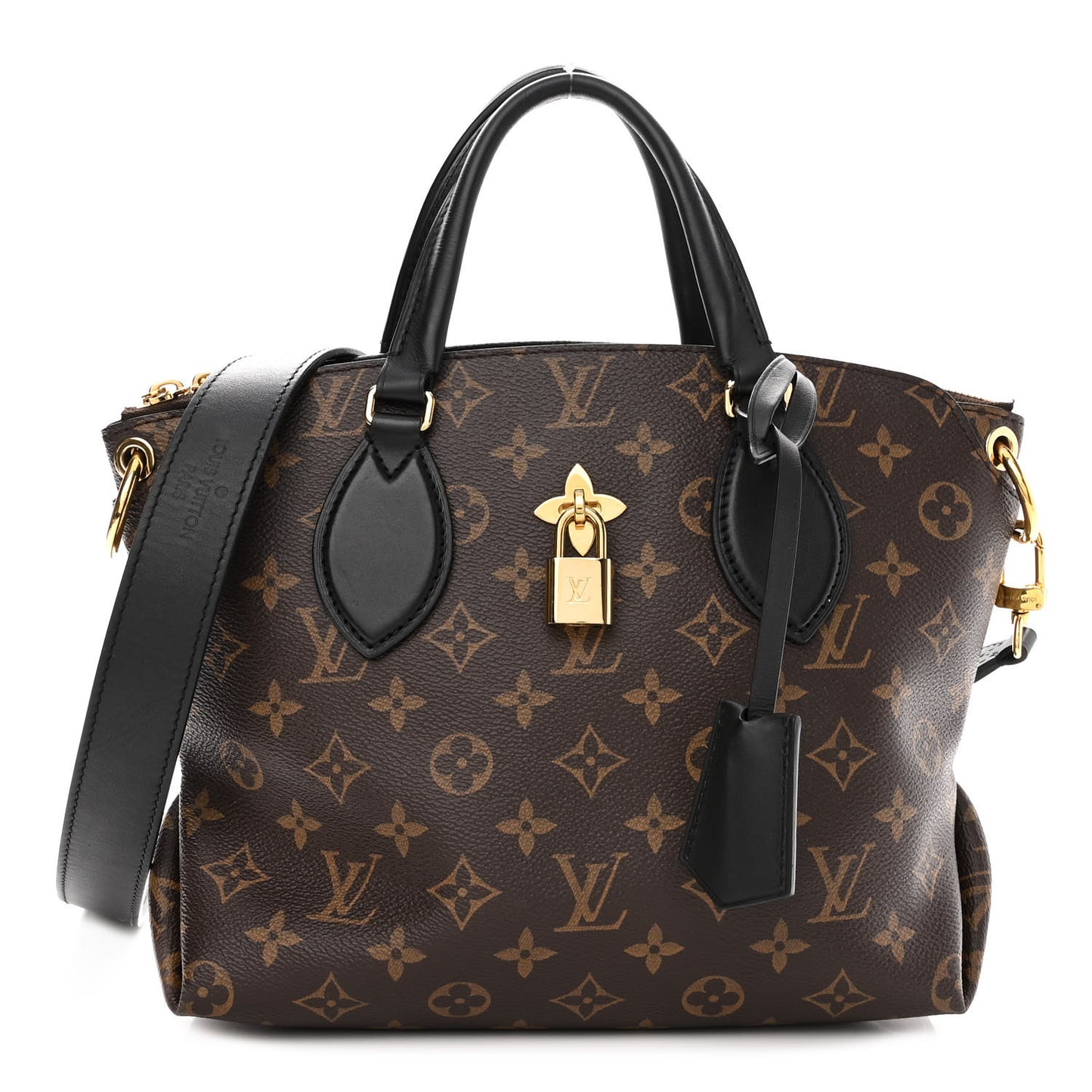 Monogram Flower Zipped Tote PM Black