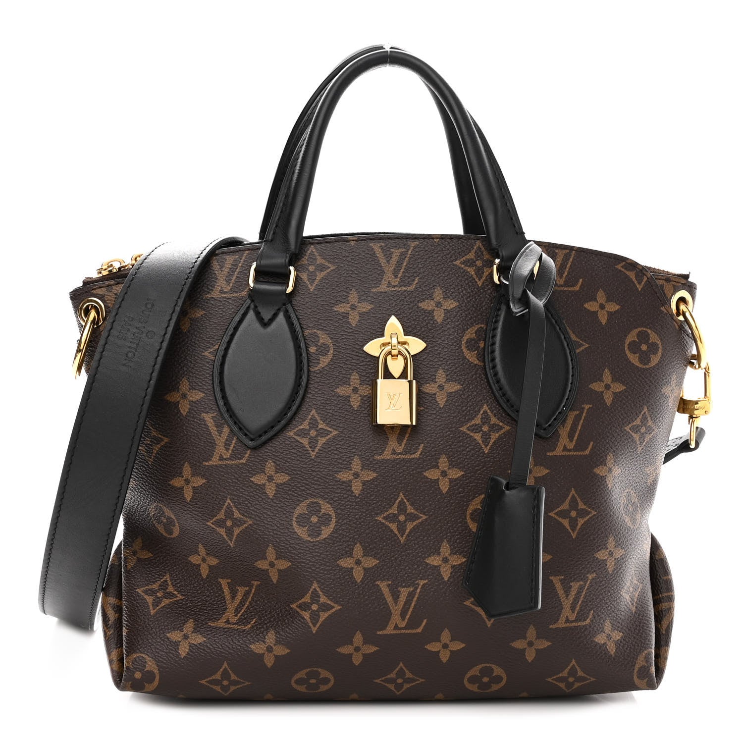 Louis Vuitton Monogram Flower Zipped Tote PM Black 1 of 10