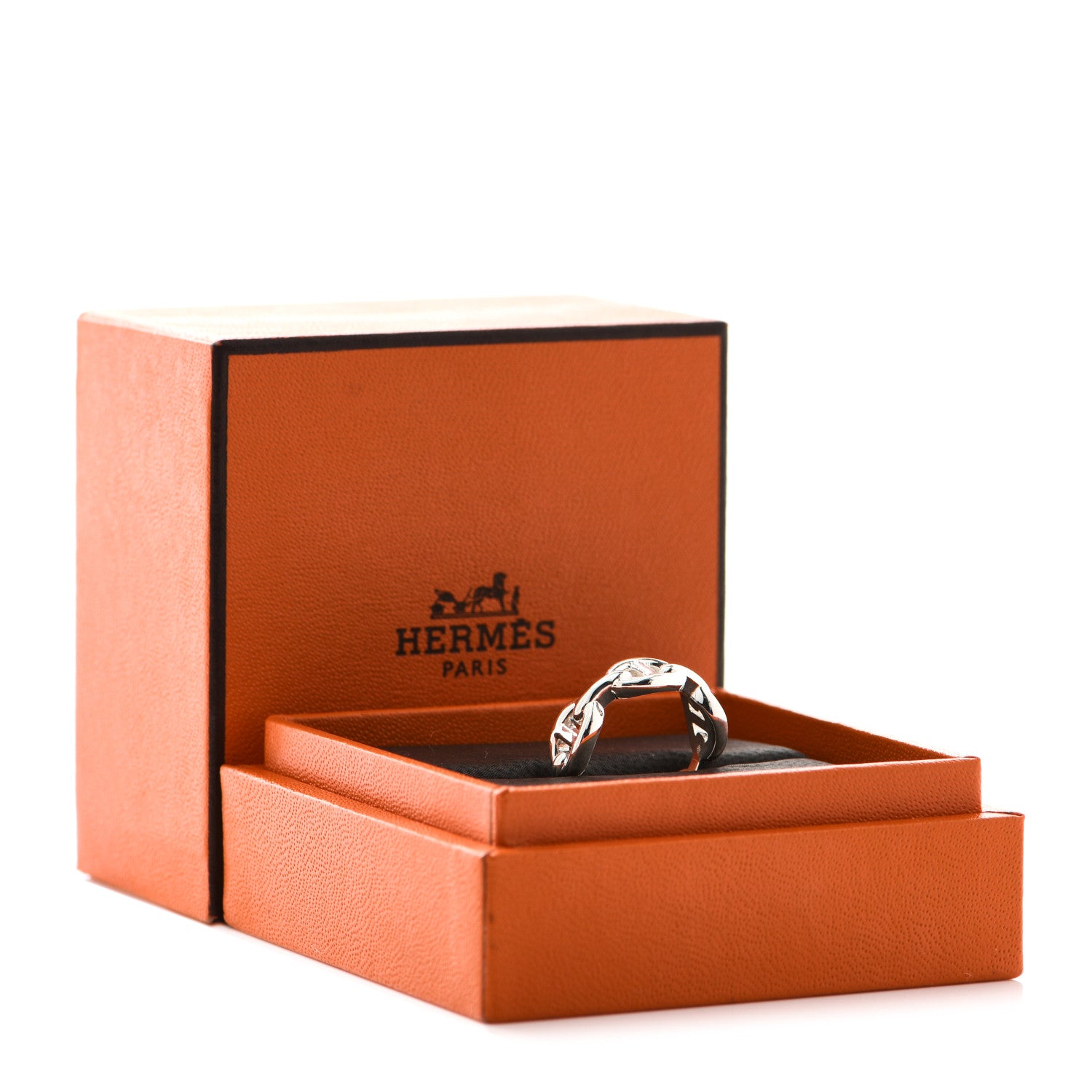 Hermes Sterling Silver PM Chaine d'Ancre Enchainee Band Ring 50 5.25 7 of 7